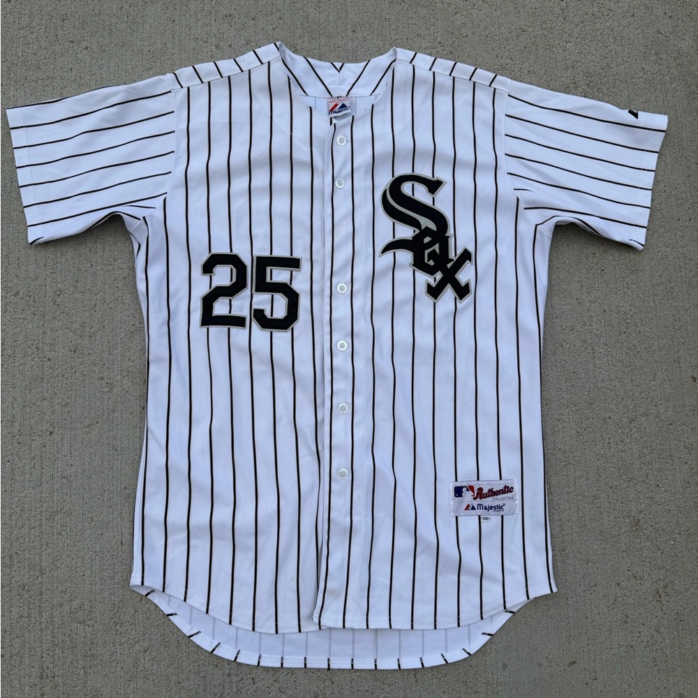 SOLD ELSEWHERE- Jim Thome Chicago White Sox Majestic Pinstripe Jersey XXL